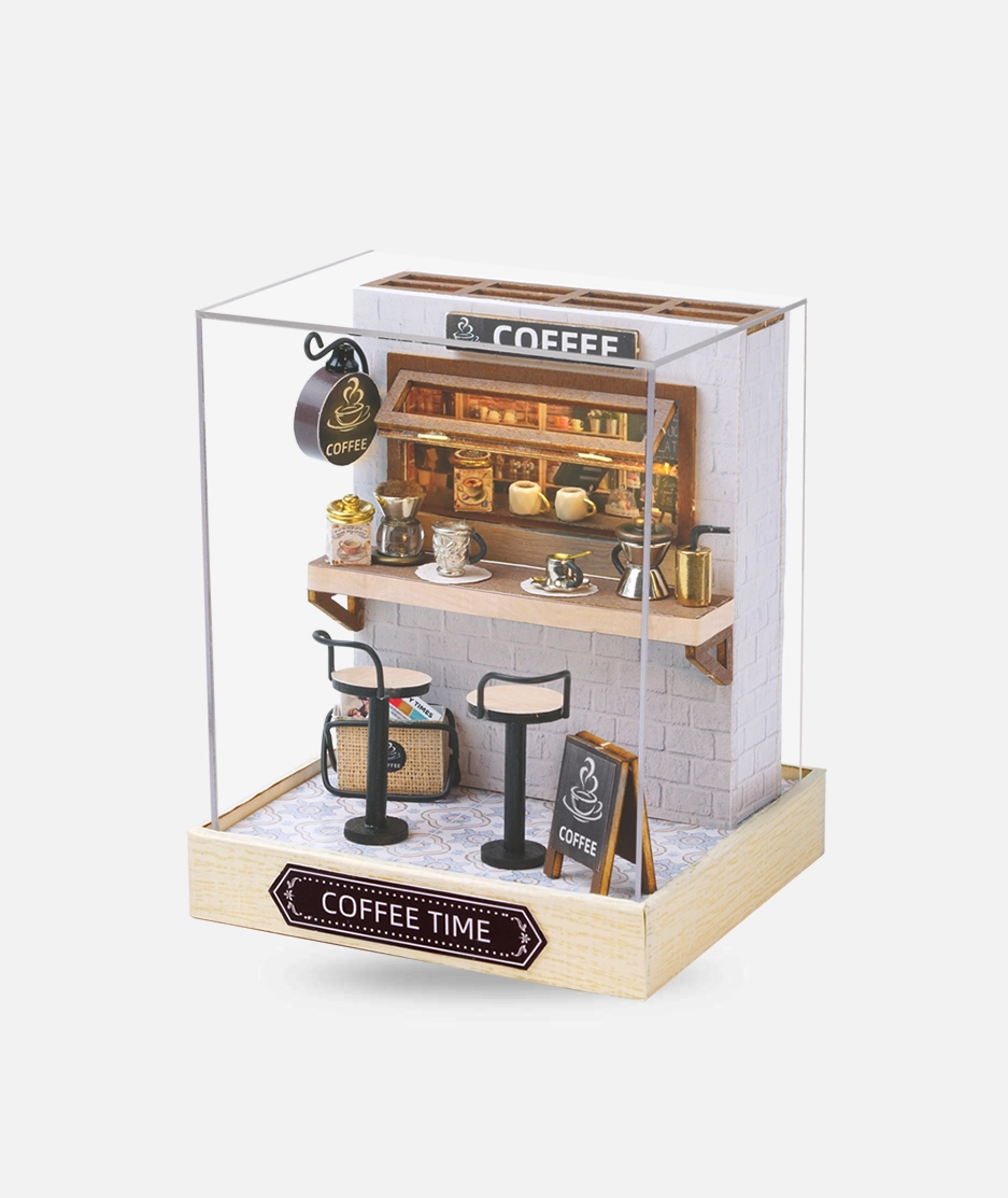 diy.webp پازل مینیاتوری دست ساز DIY Miniature dollhouse kit Coffee time - Image 1